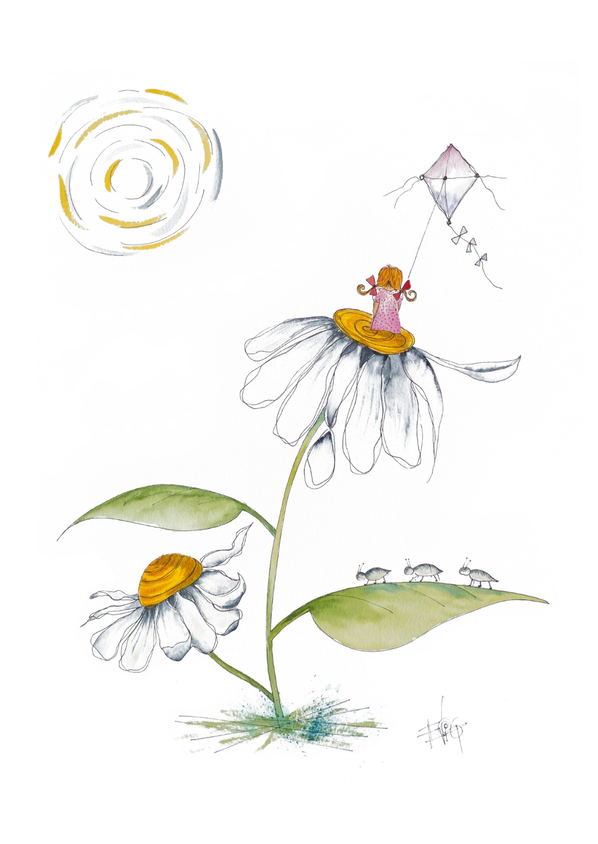 Drageleg på blomster