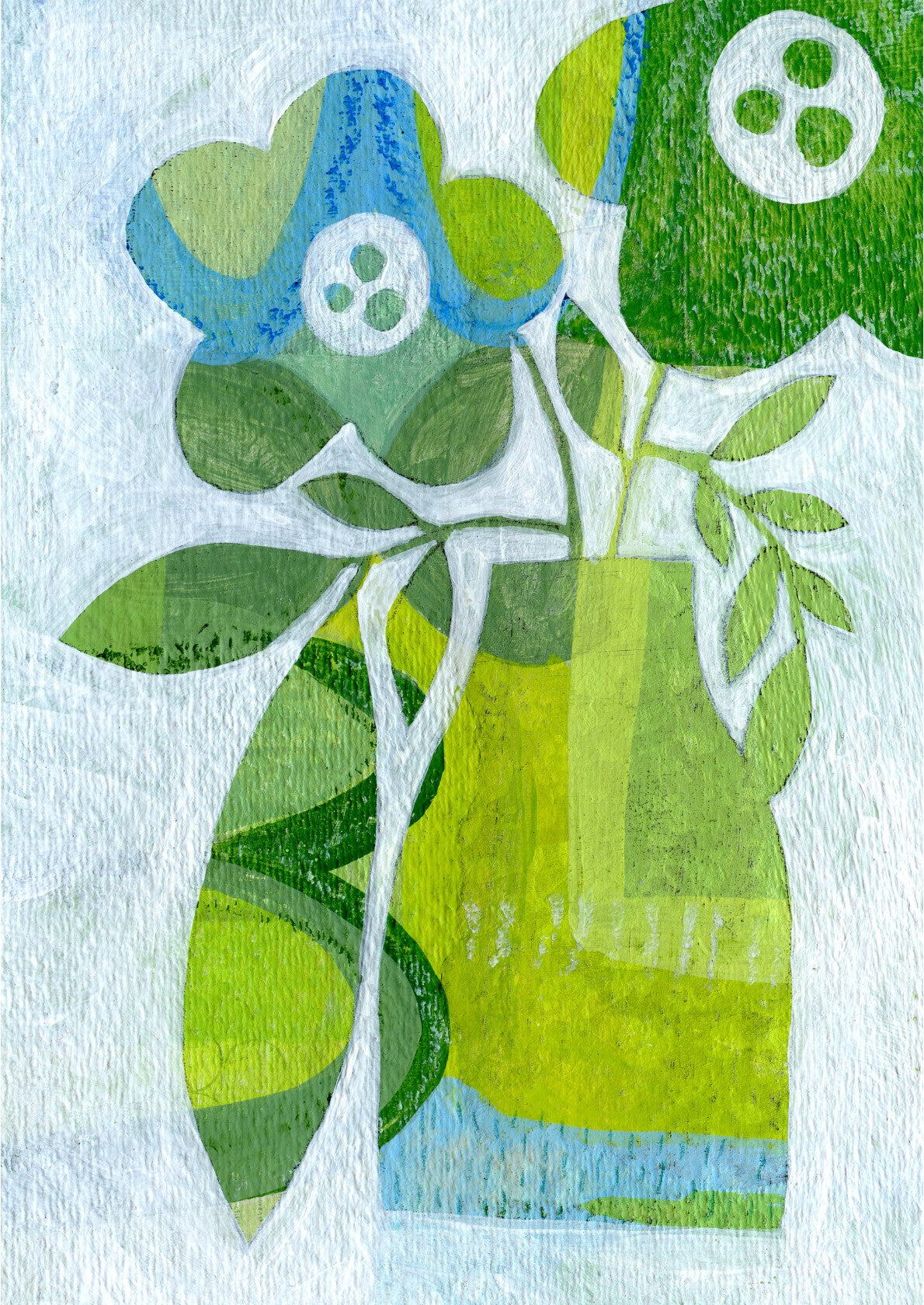 Abstract Daisy Green Blue