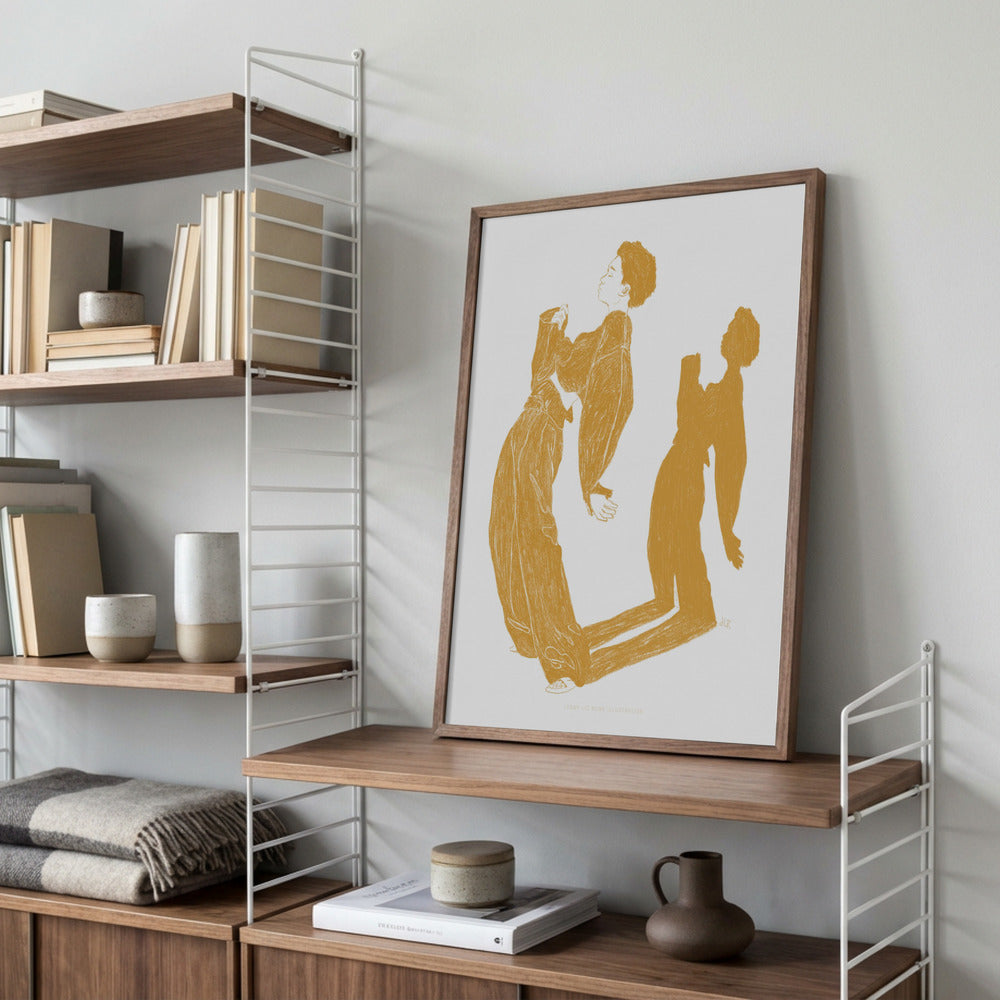 Dansende kvinde i gult