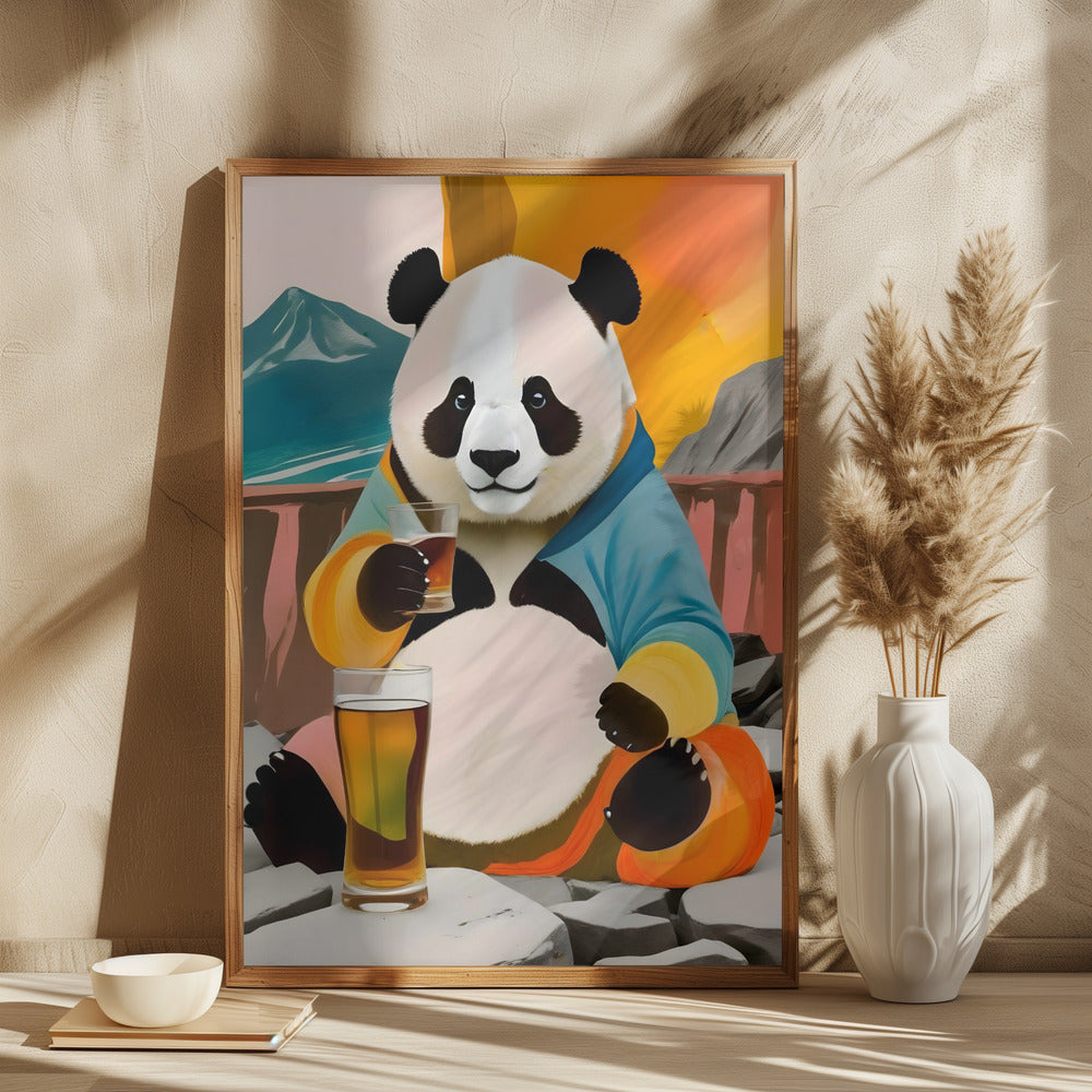 Panda med drink