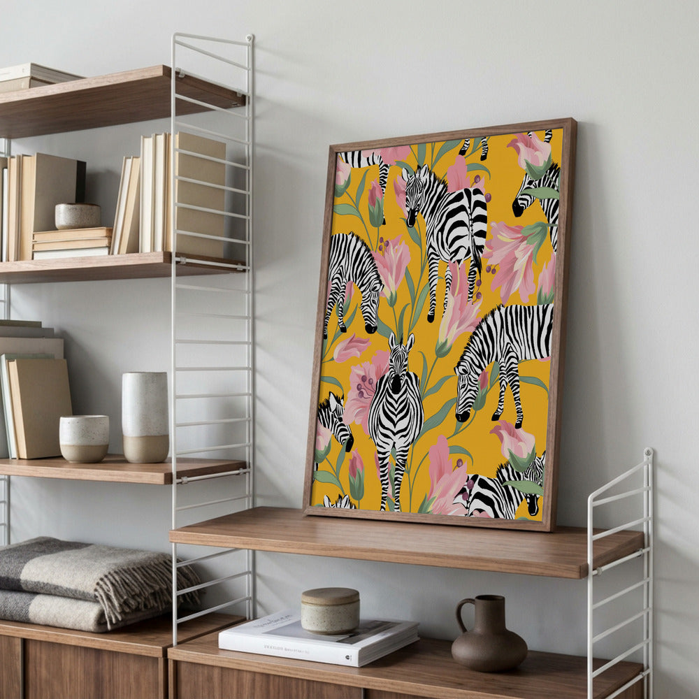 Zebra med blomster