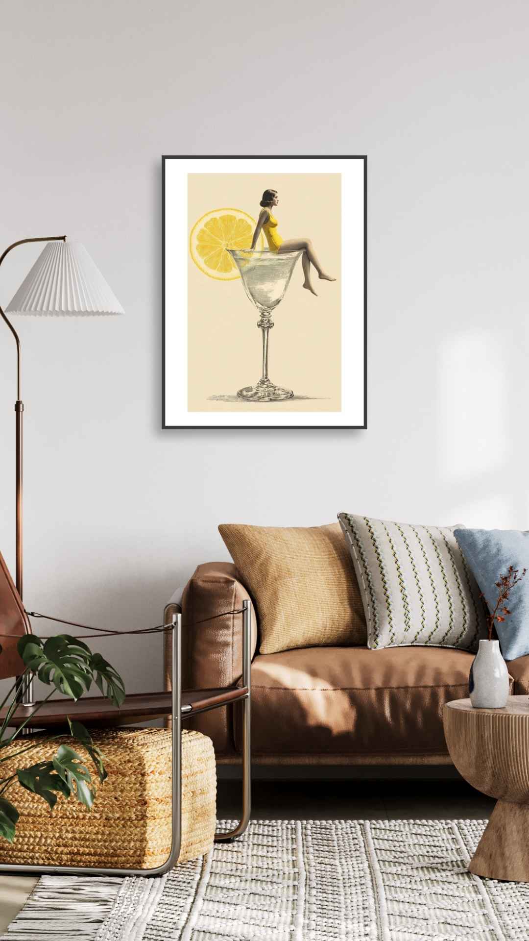 Kvindelig figur i glas