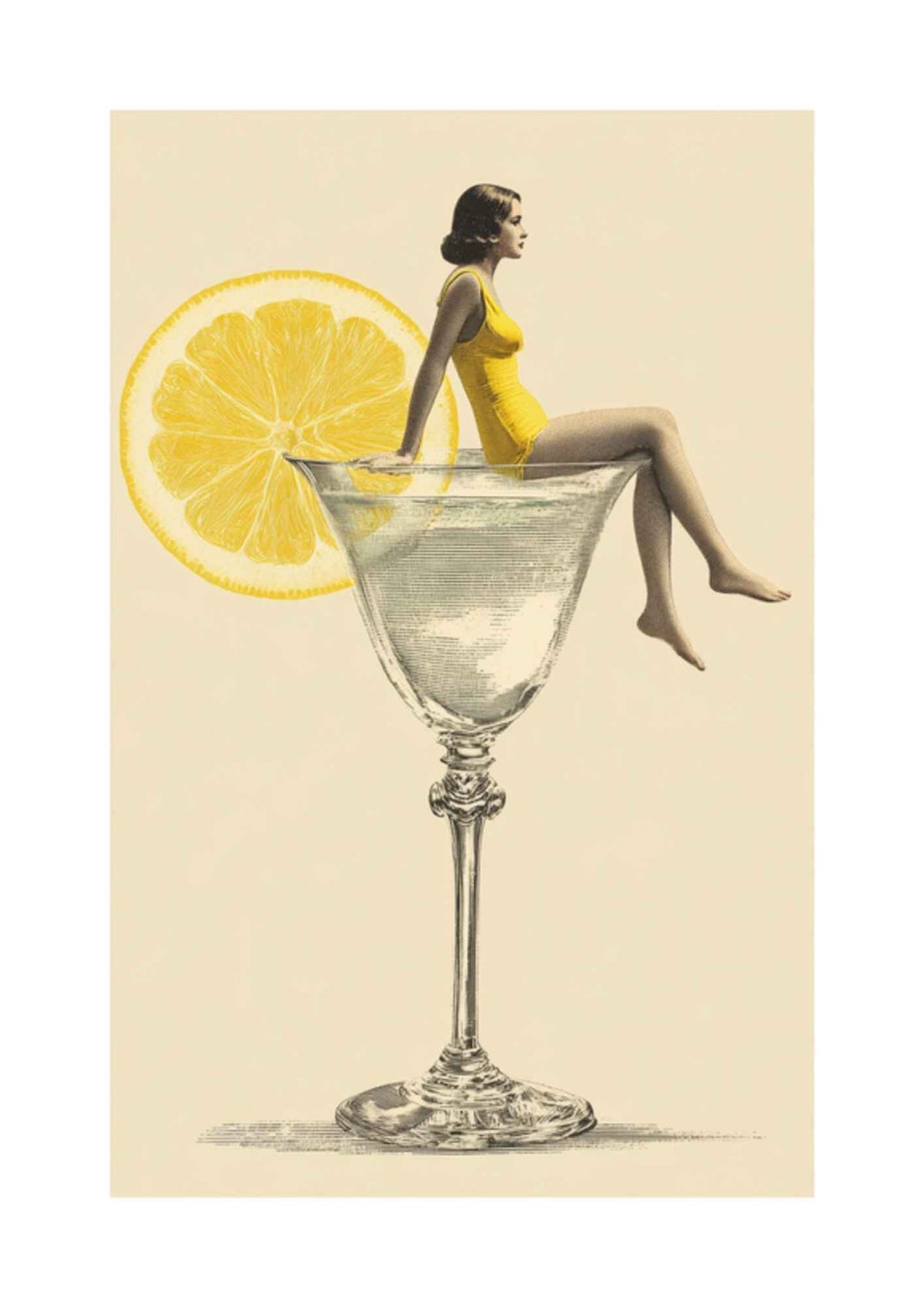 Kvindelig figur i glas