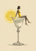 Kvindelig figur i glas