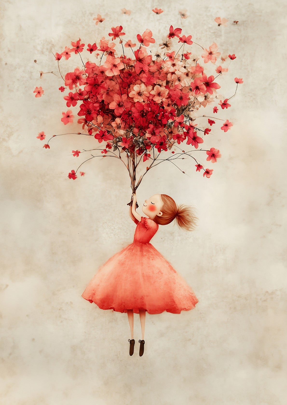 The girl in red