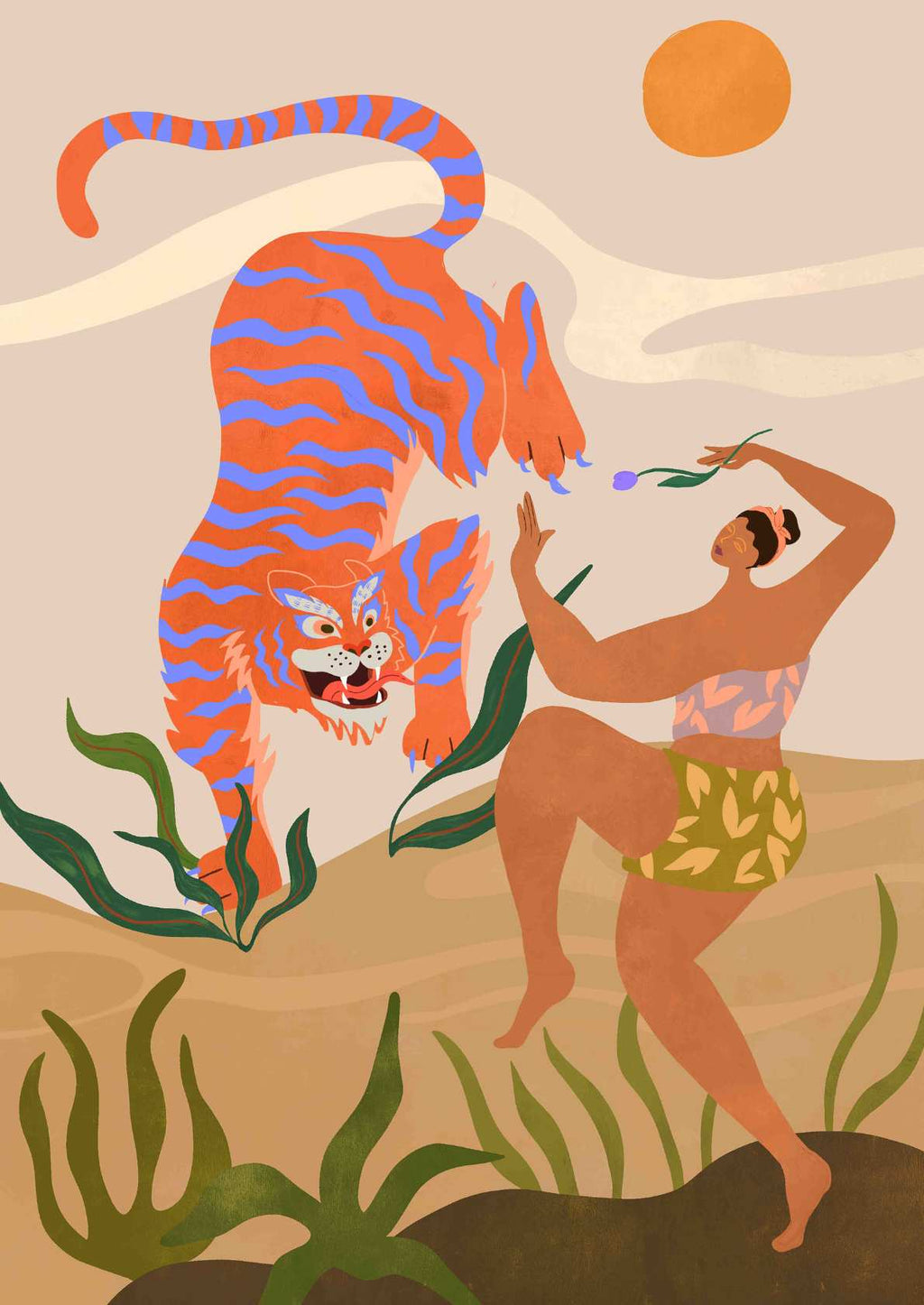 Tiger og kvinde