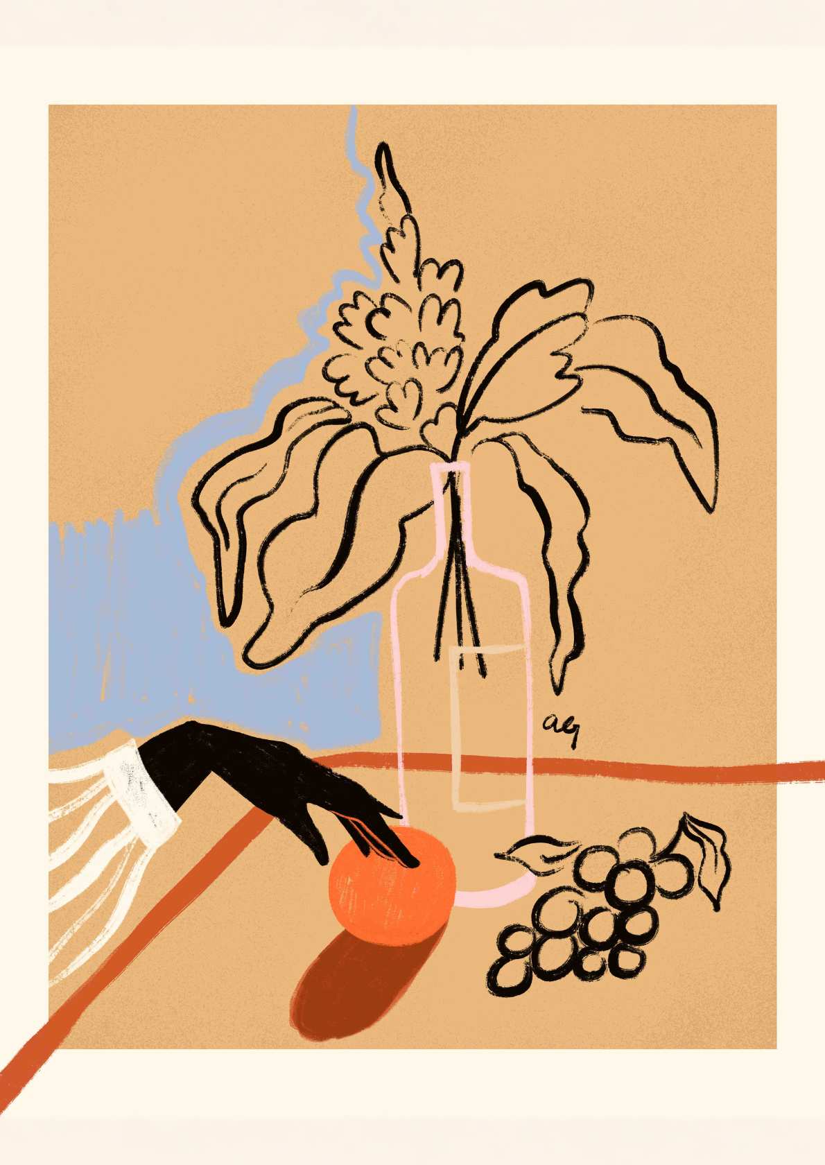 Hånd med Orange
