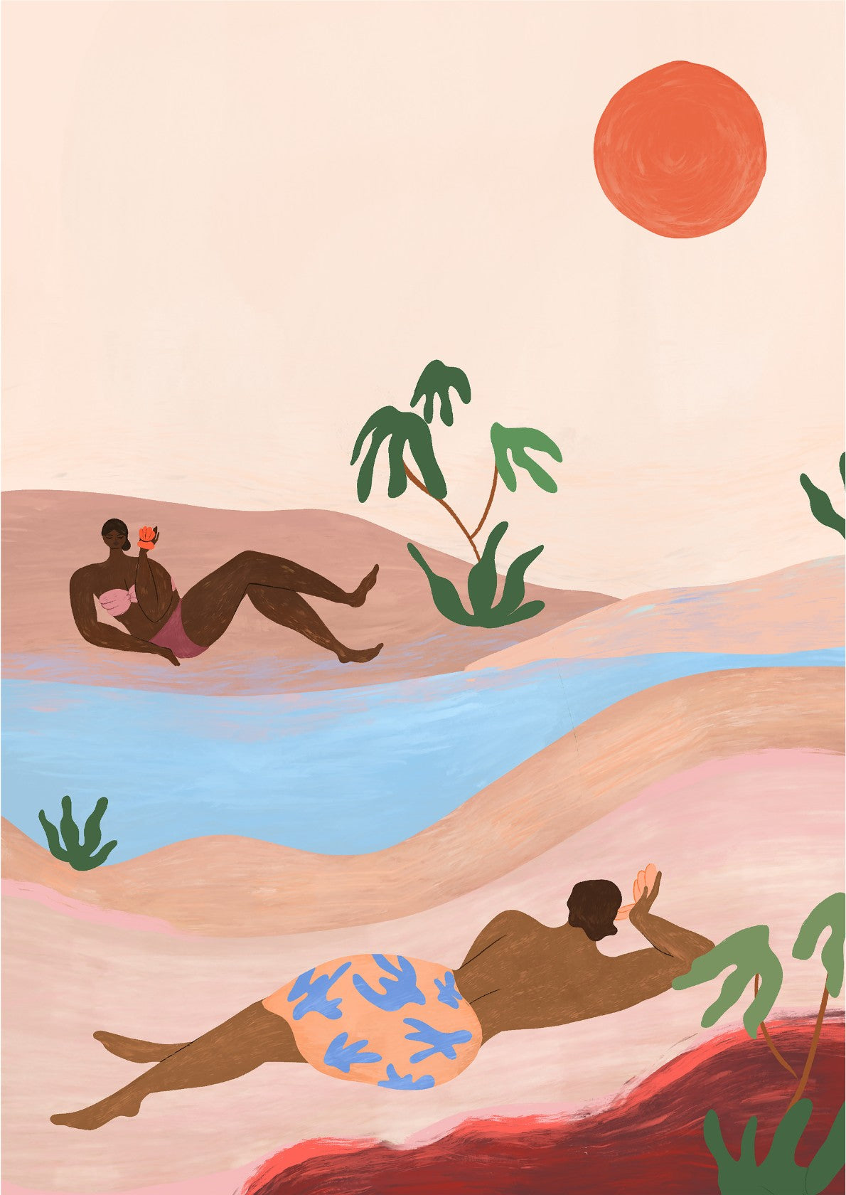 Serene Sunbathers