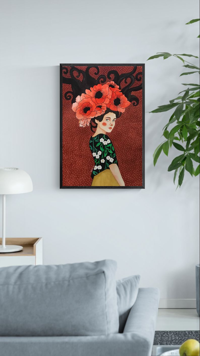 Kvinde med Blomsterhår