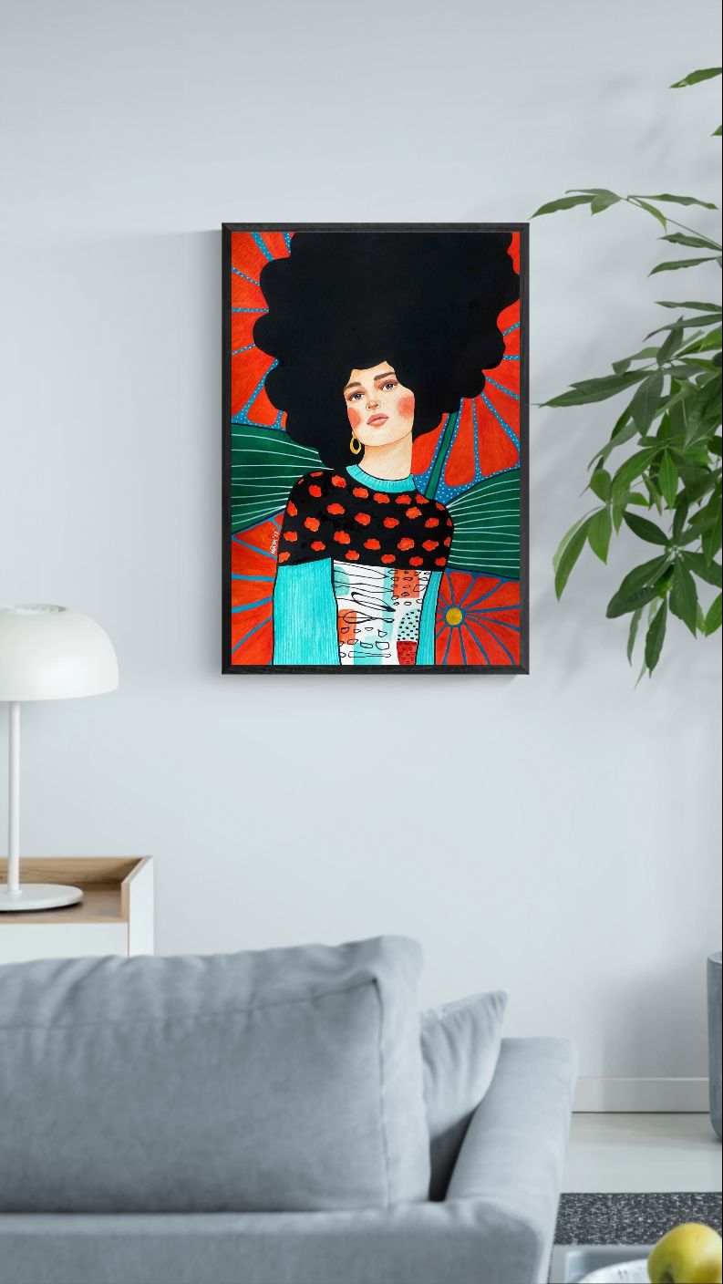 Portræt med Afro