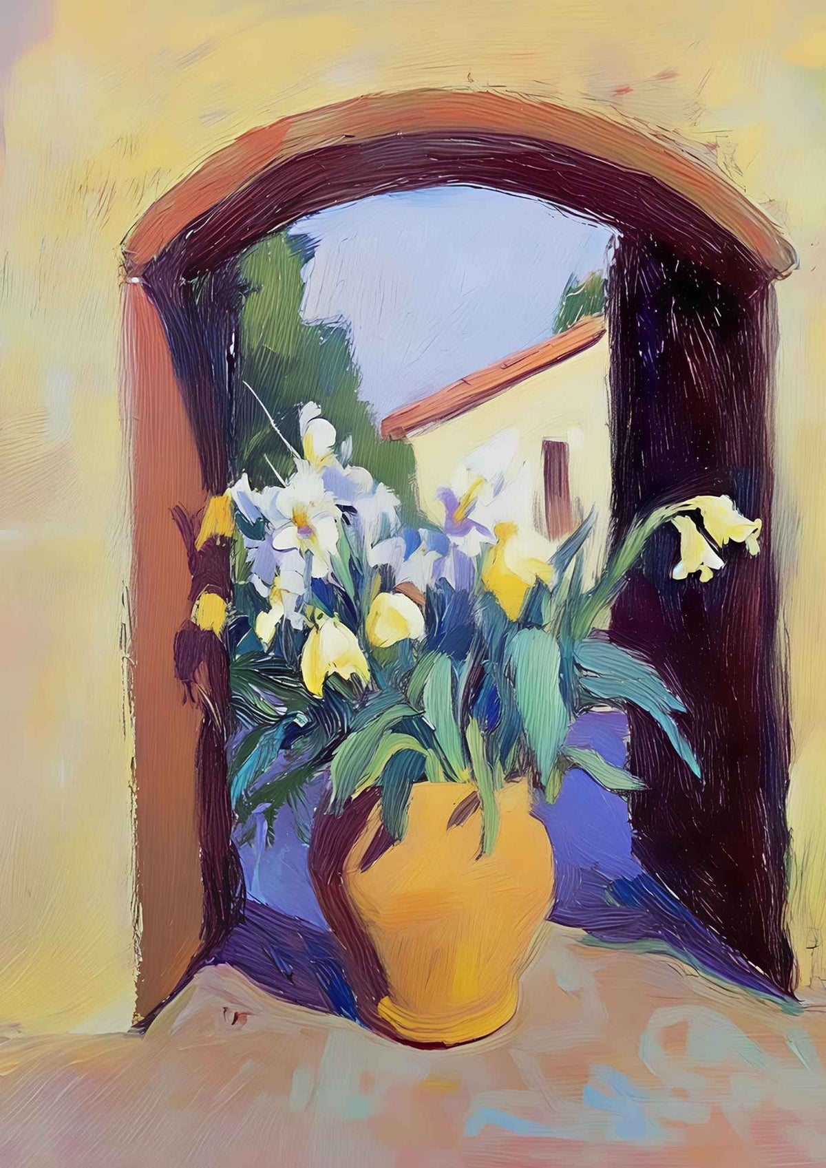 Blomster i vindue