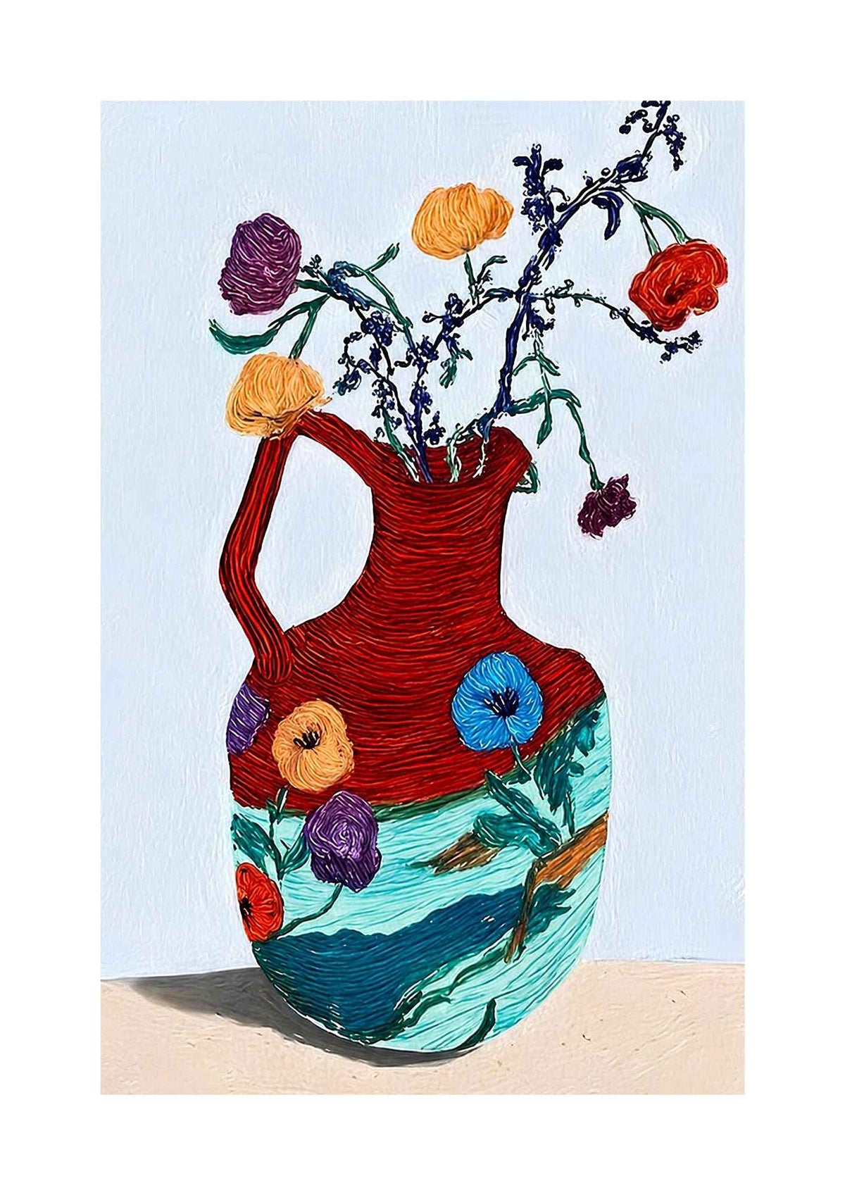 Kulørte blomster i vase