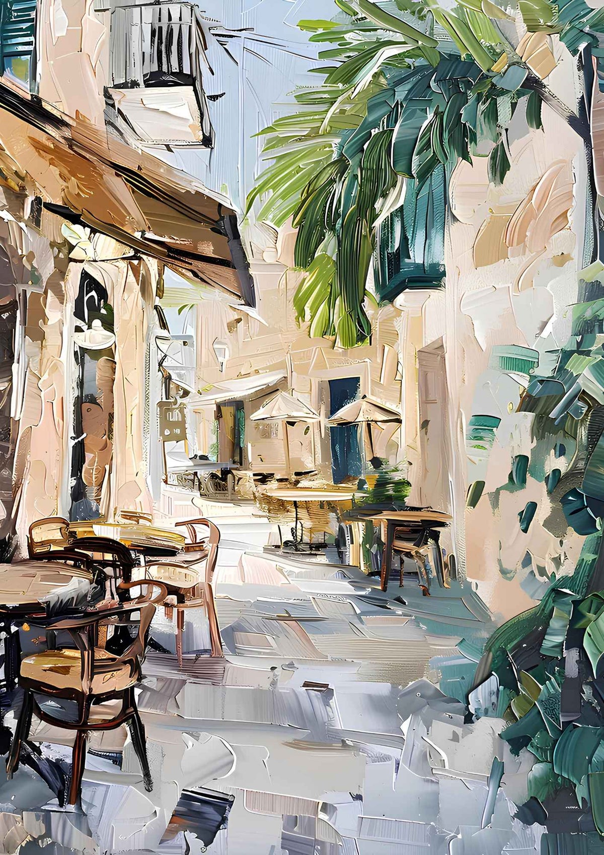 Café i palmeskygge