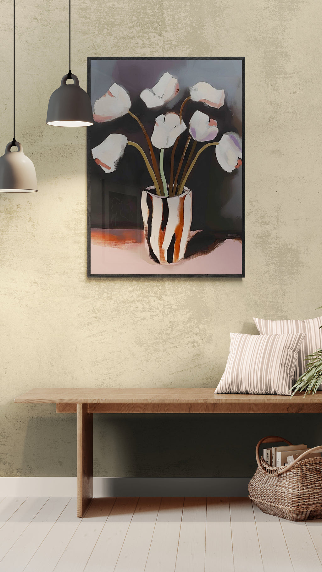 Elegante Hvide Blomster i vase