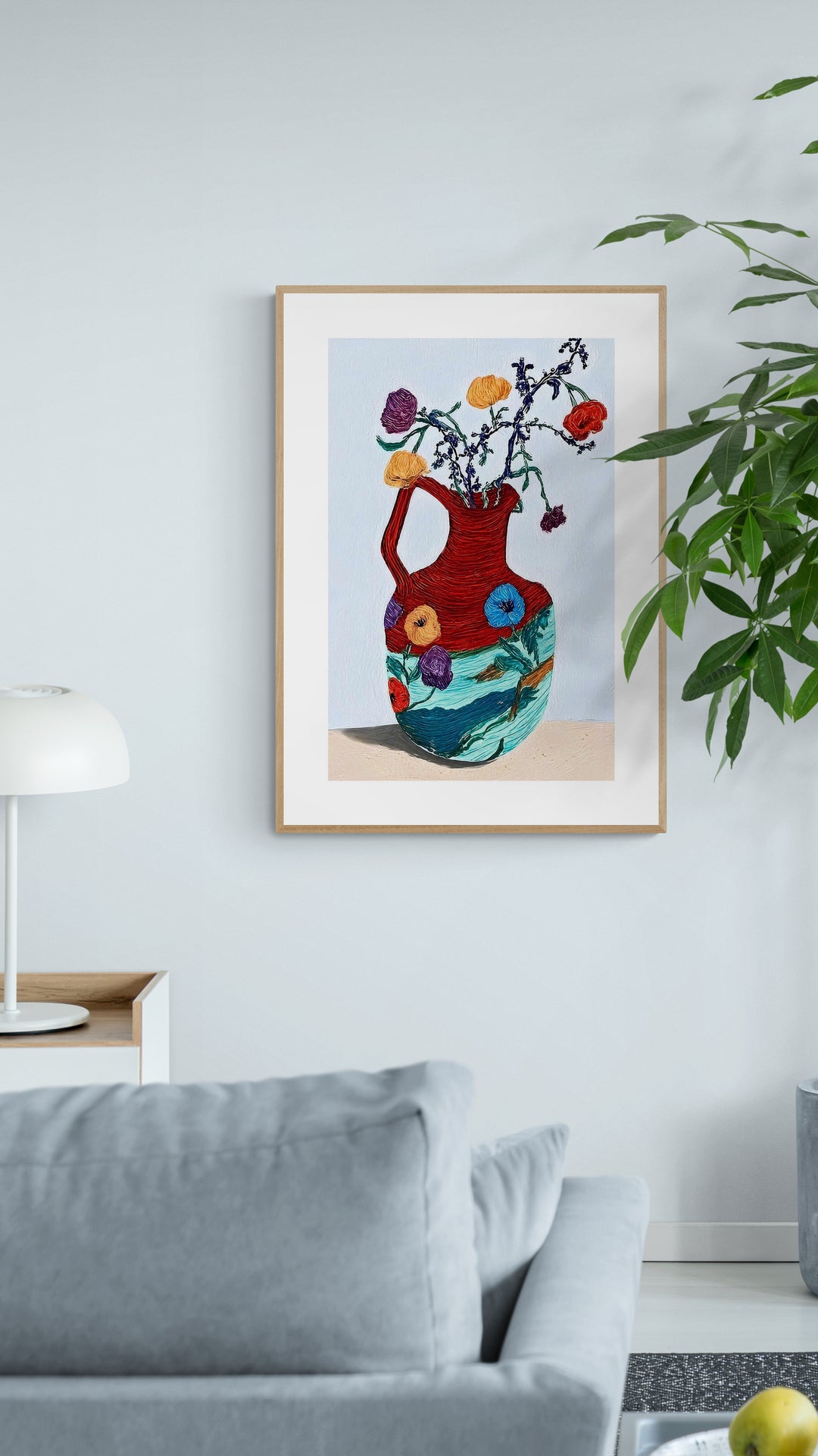 Kulørte blomster i vase