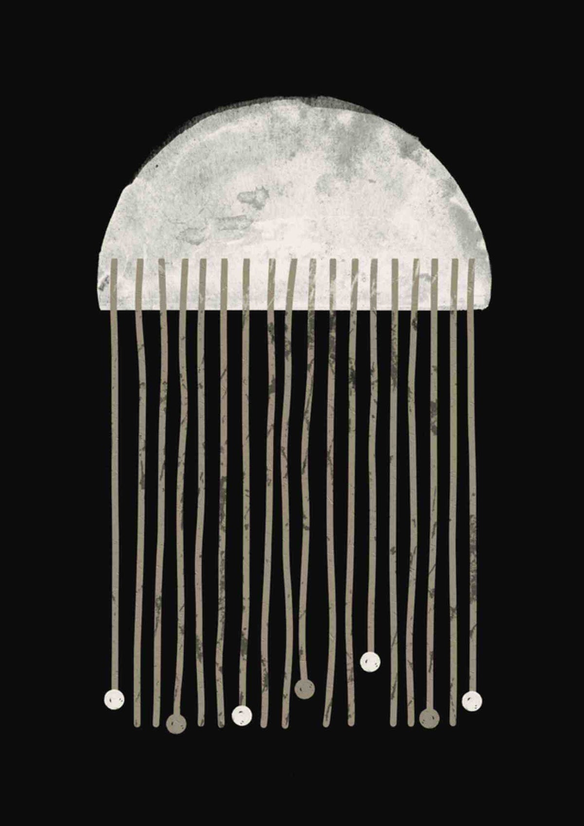 Abstrakt Sort Vandmand illustration
