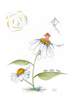 Drageleg på blomster