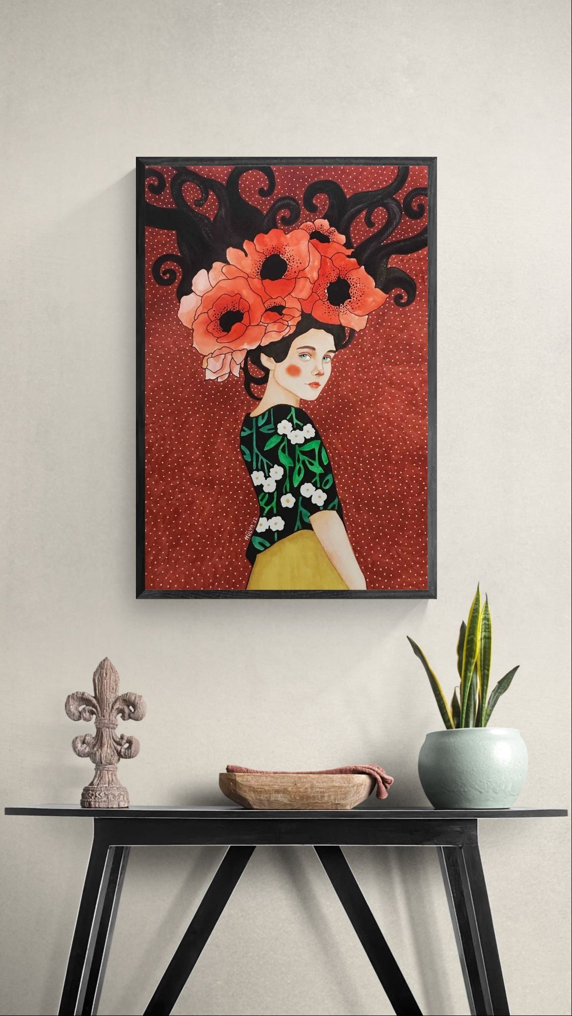 Kvinde med Blomsterhår