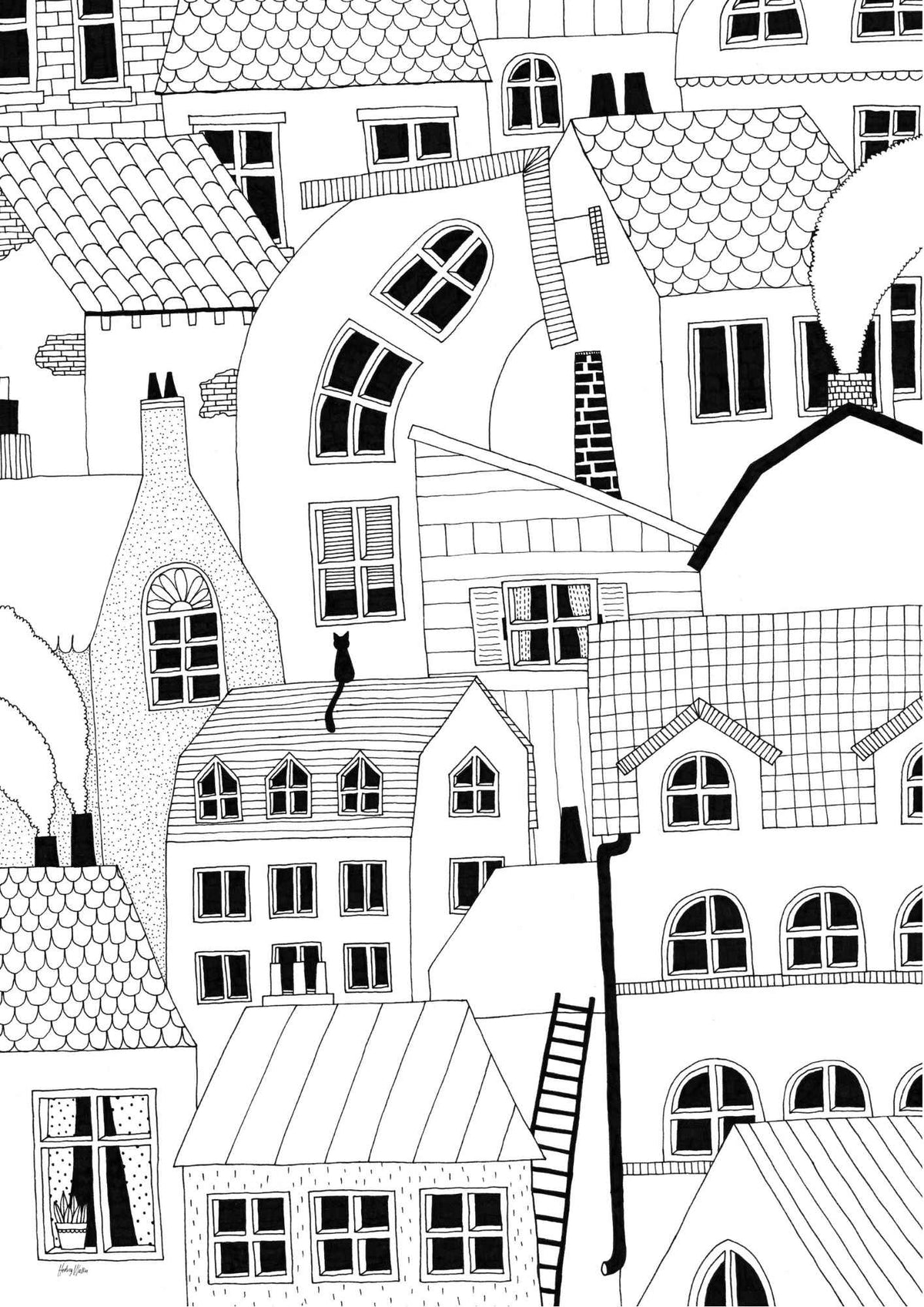 Compact City Line art