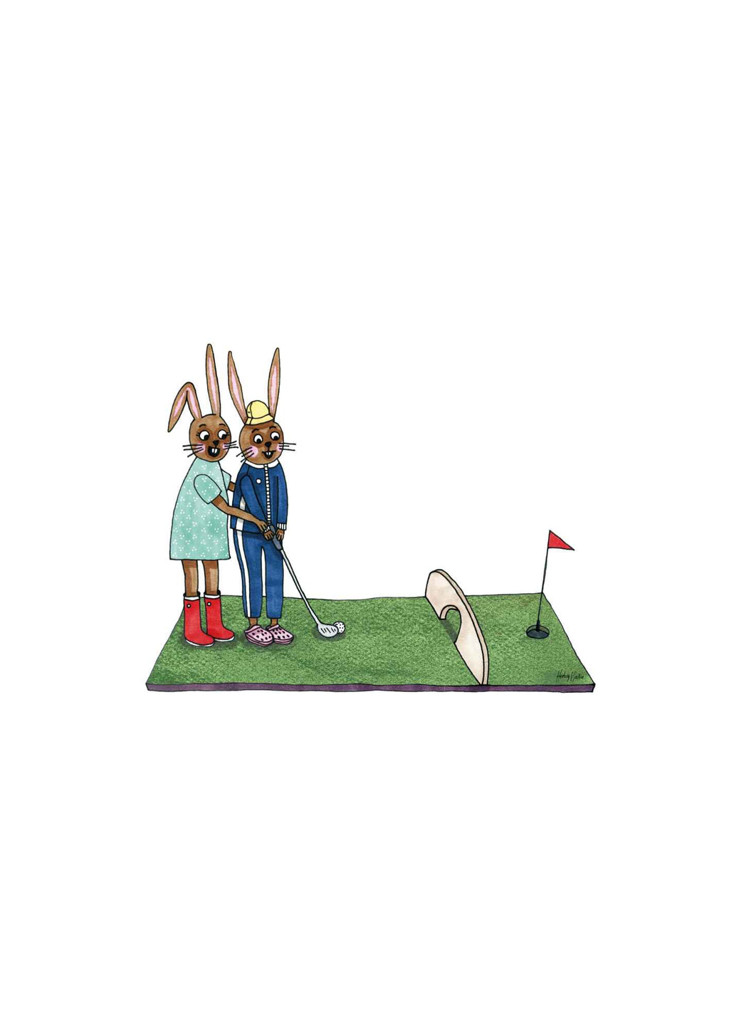 Skuttis spiller minigolf