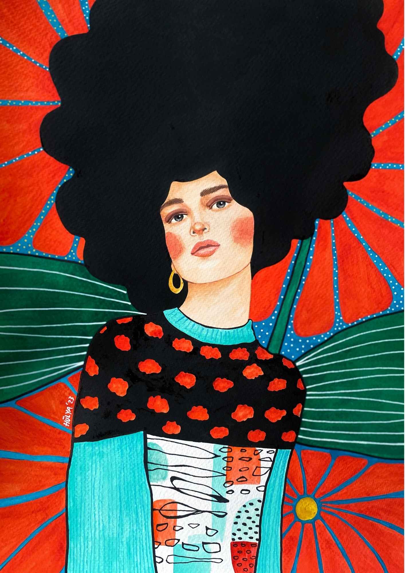 Portræt med Afro