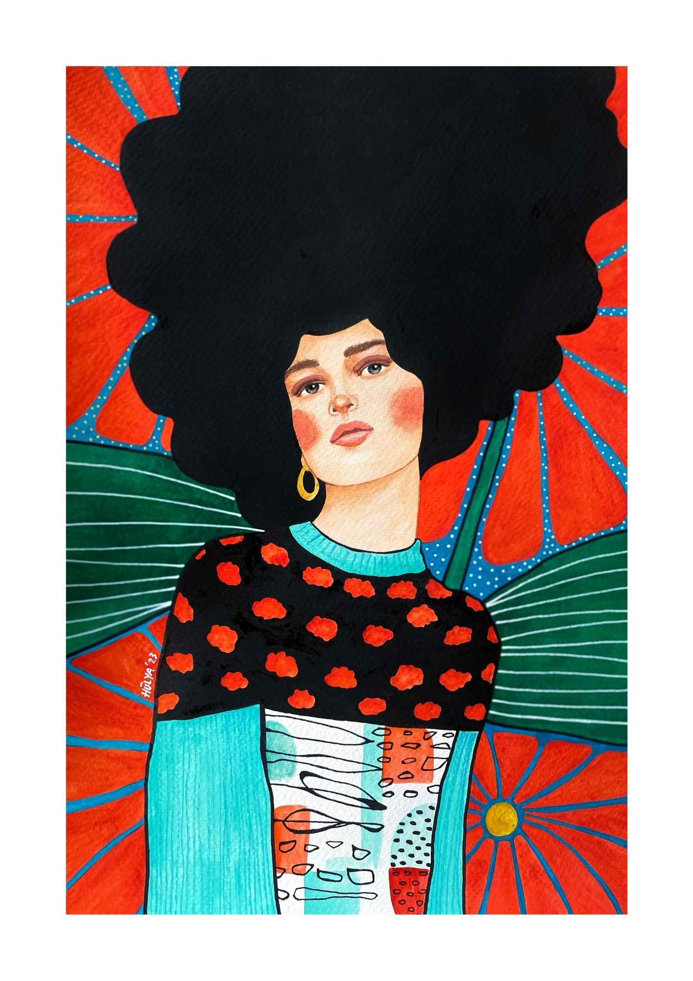 Portræt med Afro