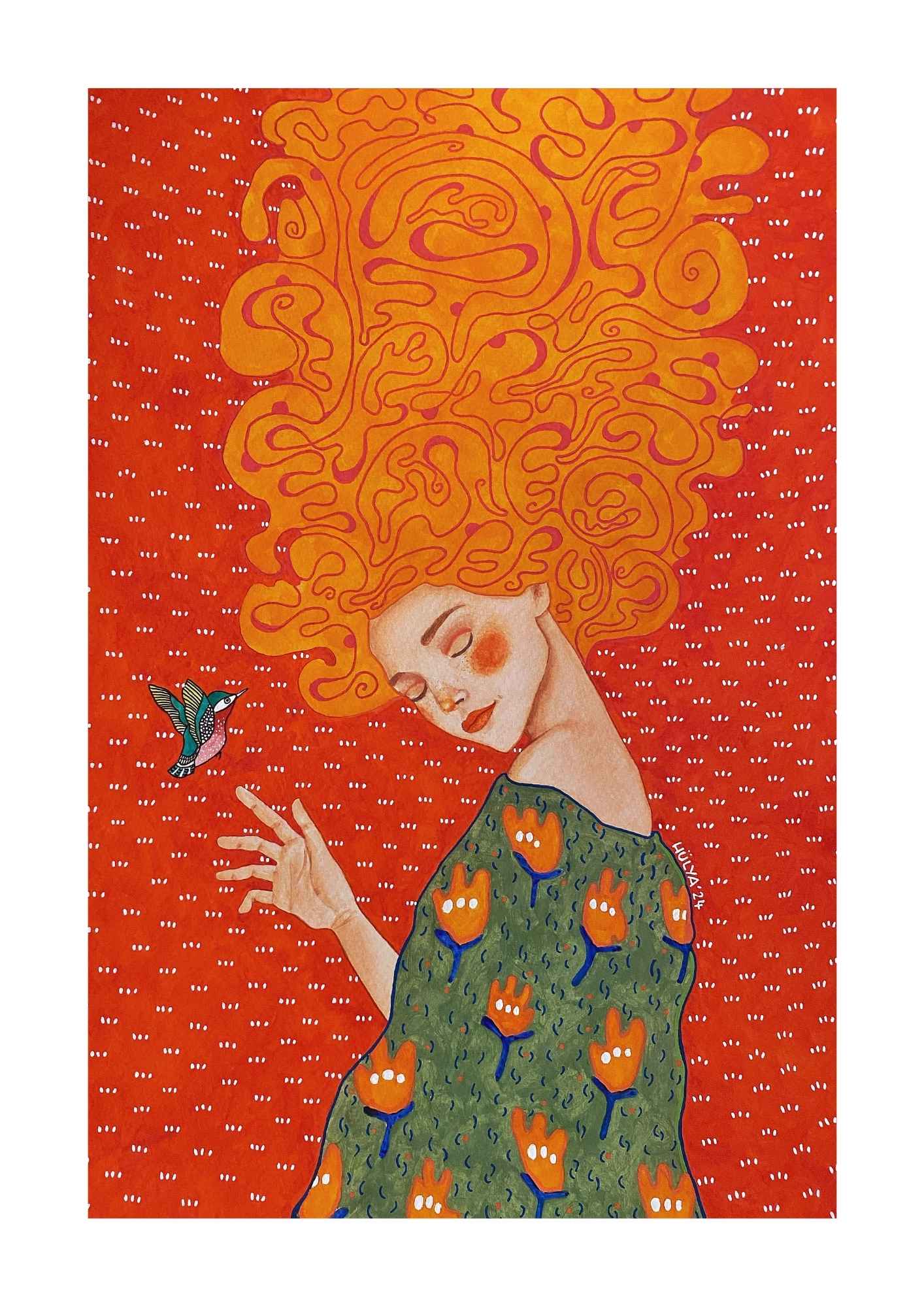 Orange hårpagt