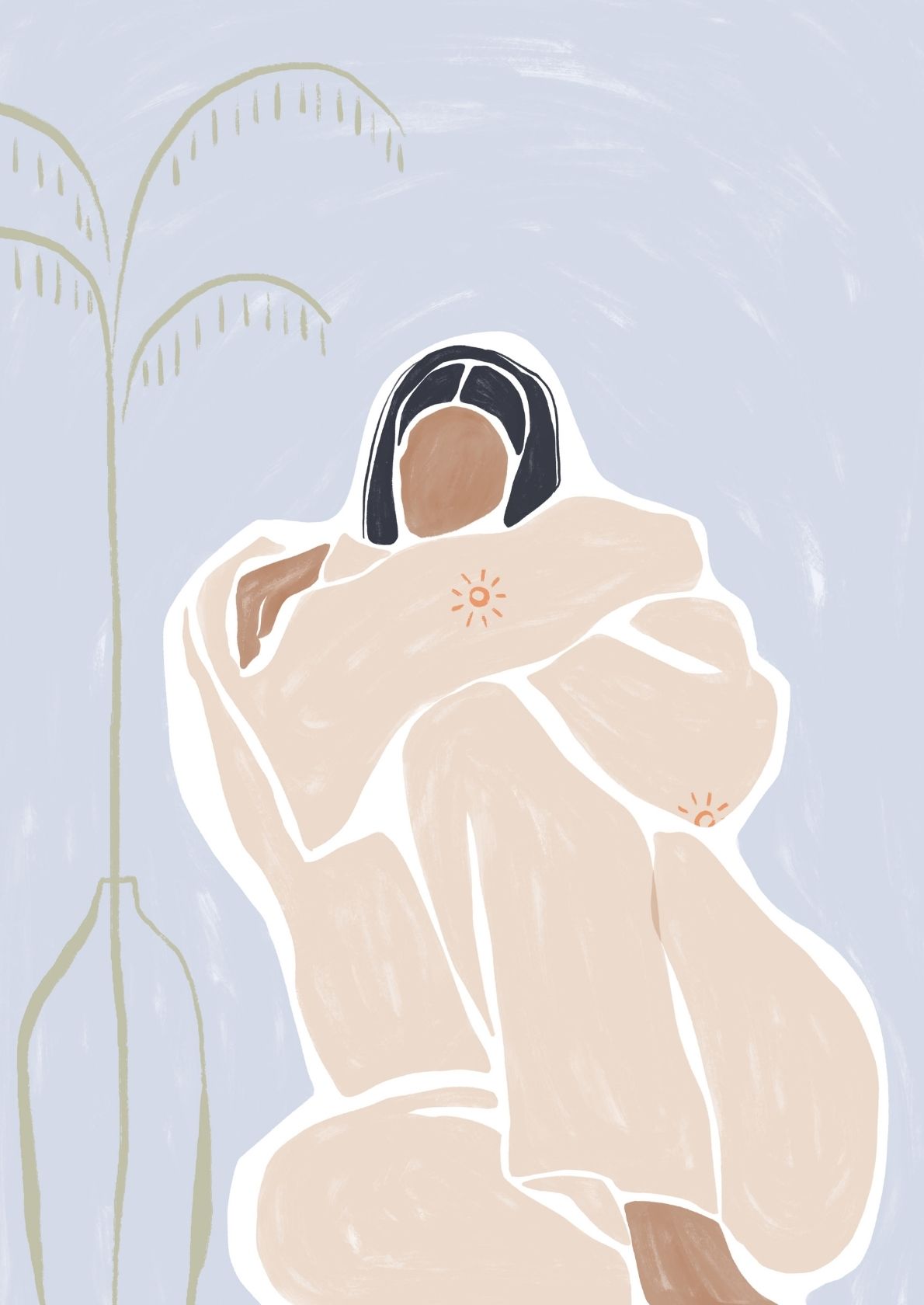 Woman Cuddle Herself