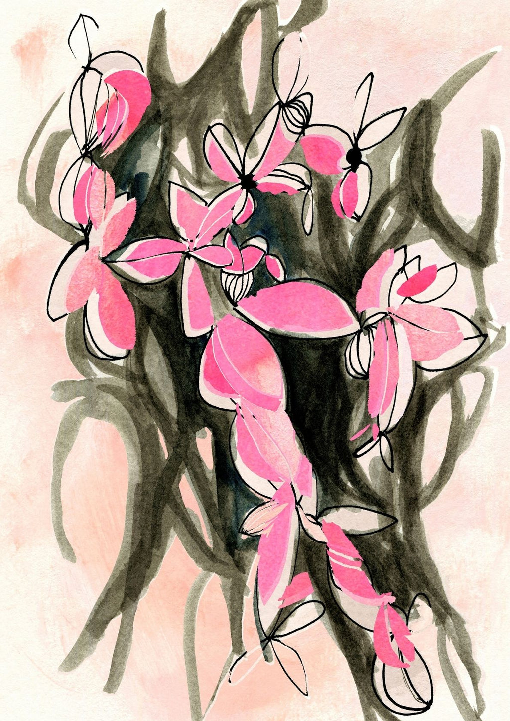 Pink blomsterdesign