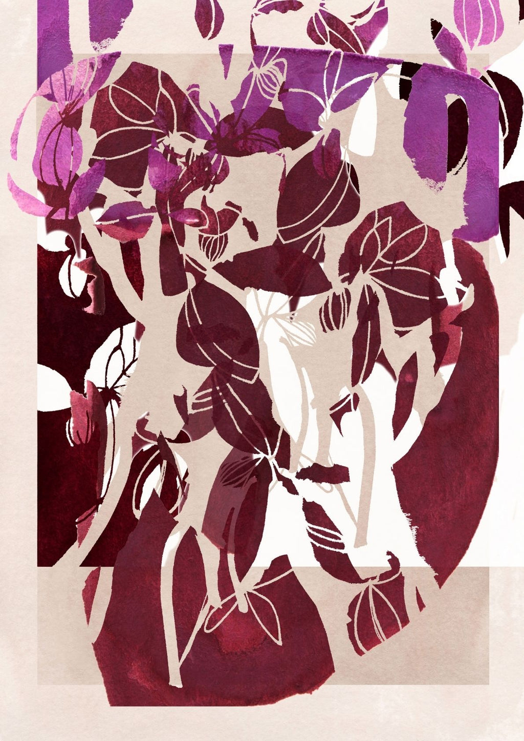 Lilla blomsterplakat