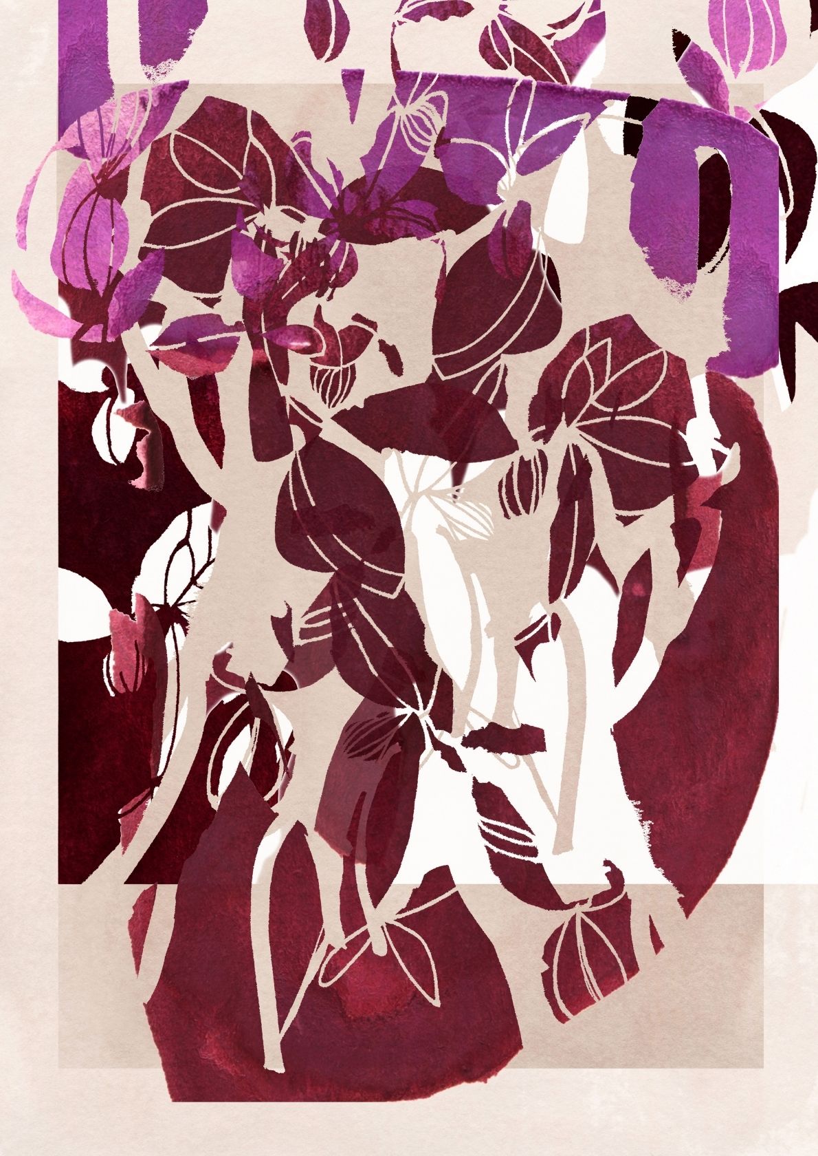 Lilla blomsterplakat