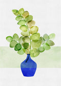 Blå vase med Eukalyptus