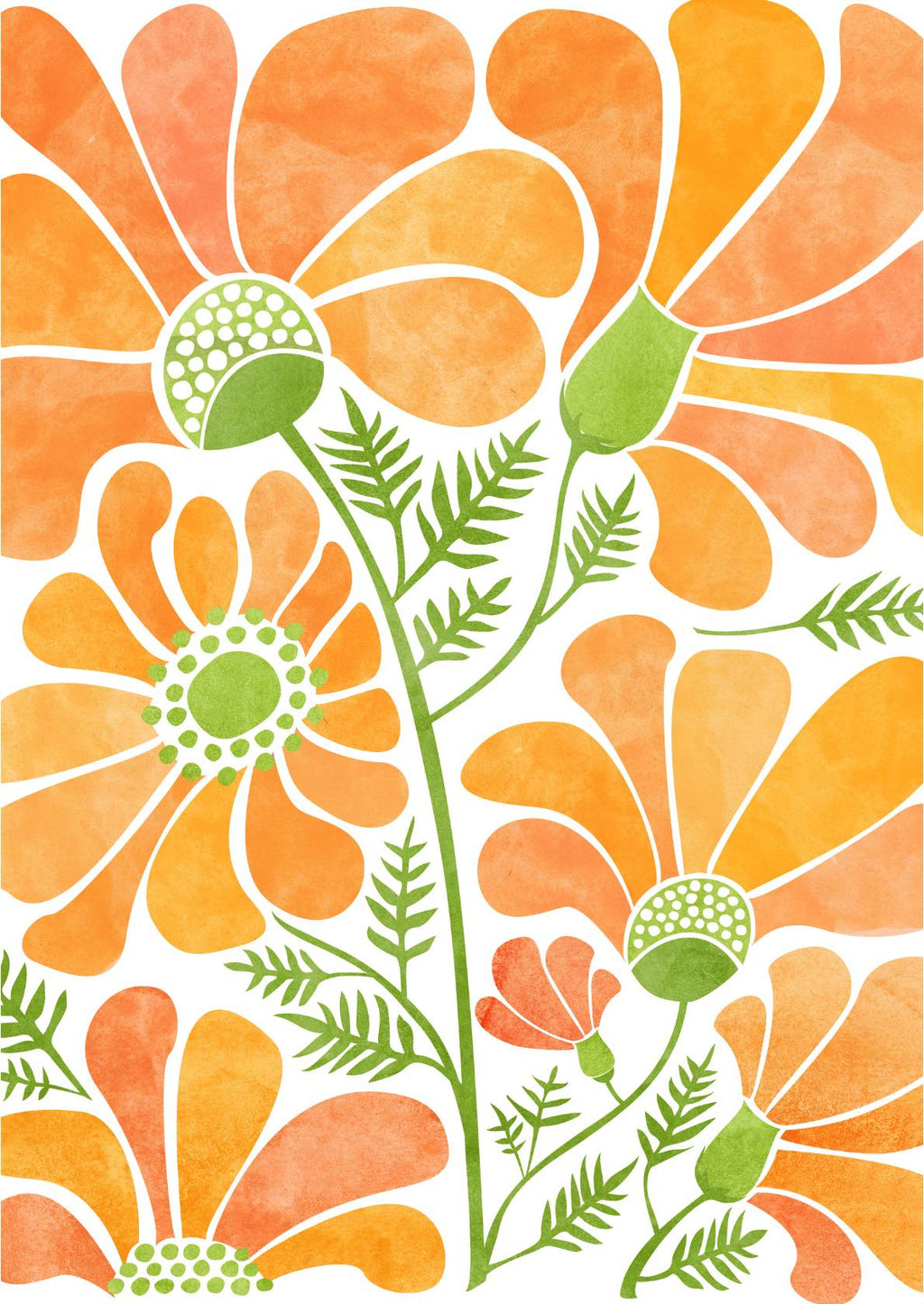 Orange blomster