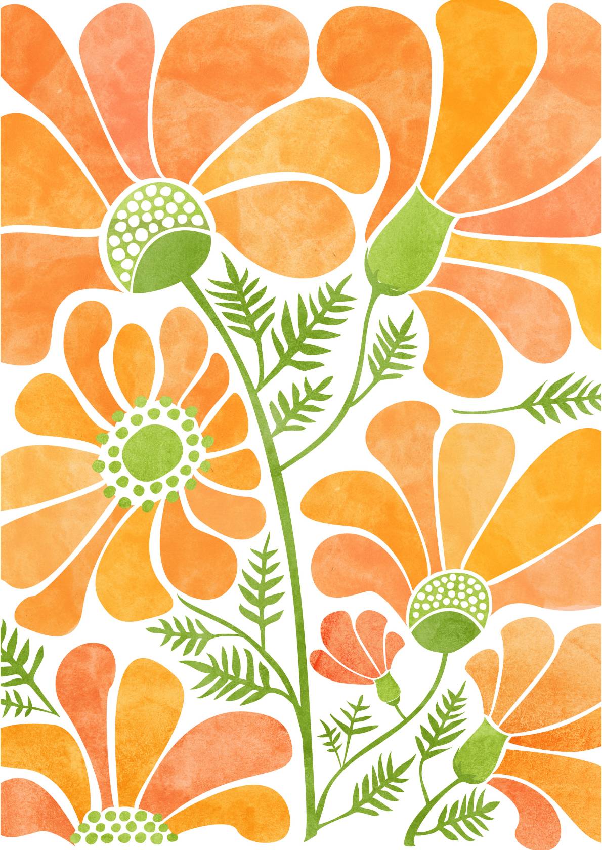 Orange blomster