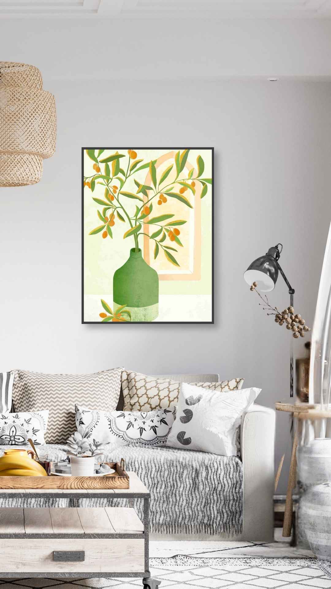 Grøn vase med grene
