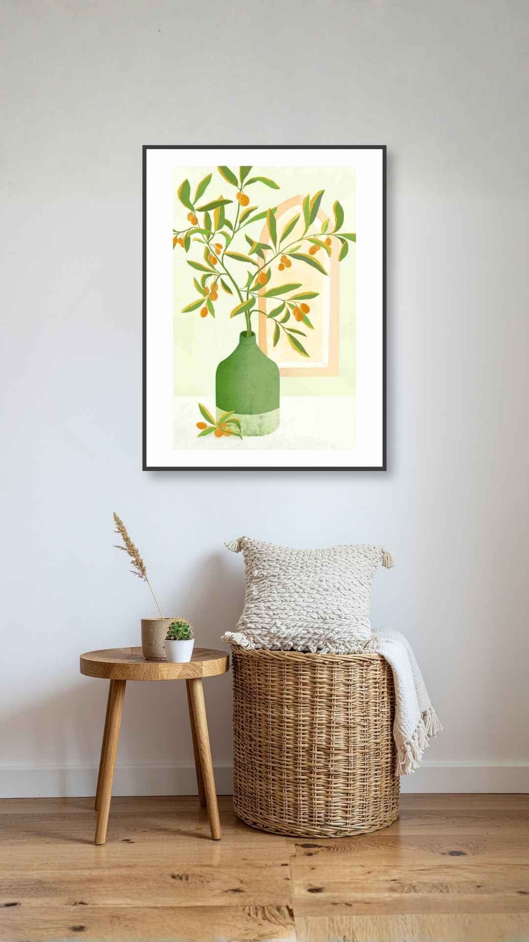 Grøn vase med grene