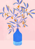 Blå vase med grene