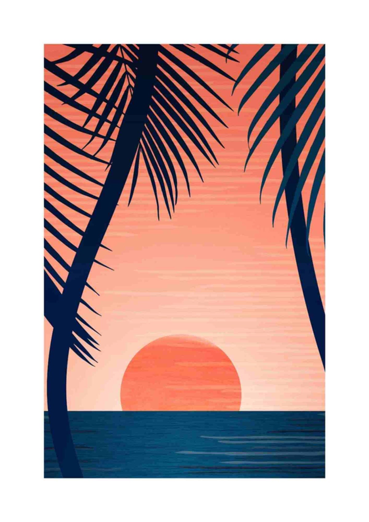 Solnedgang med palmer