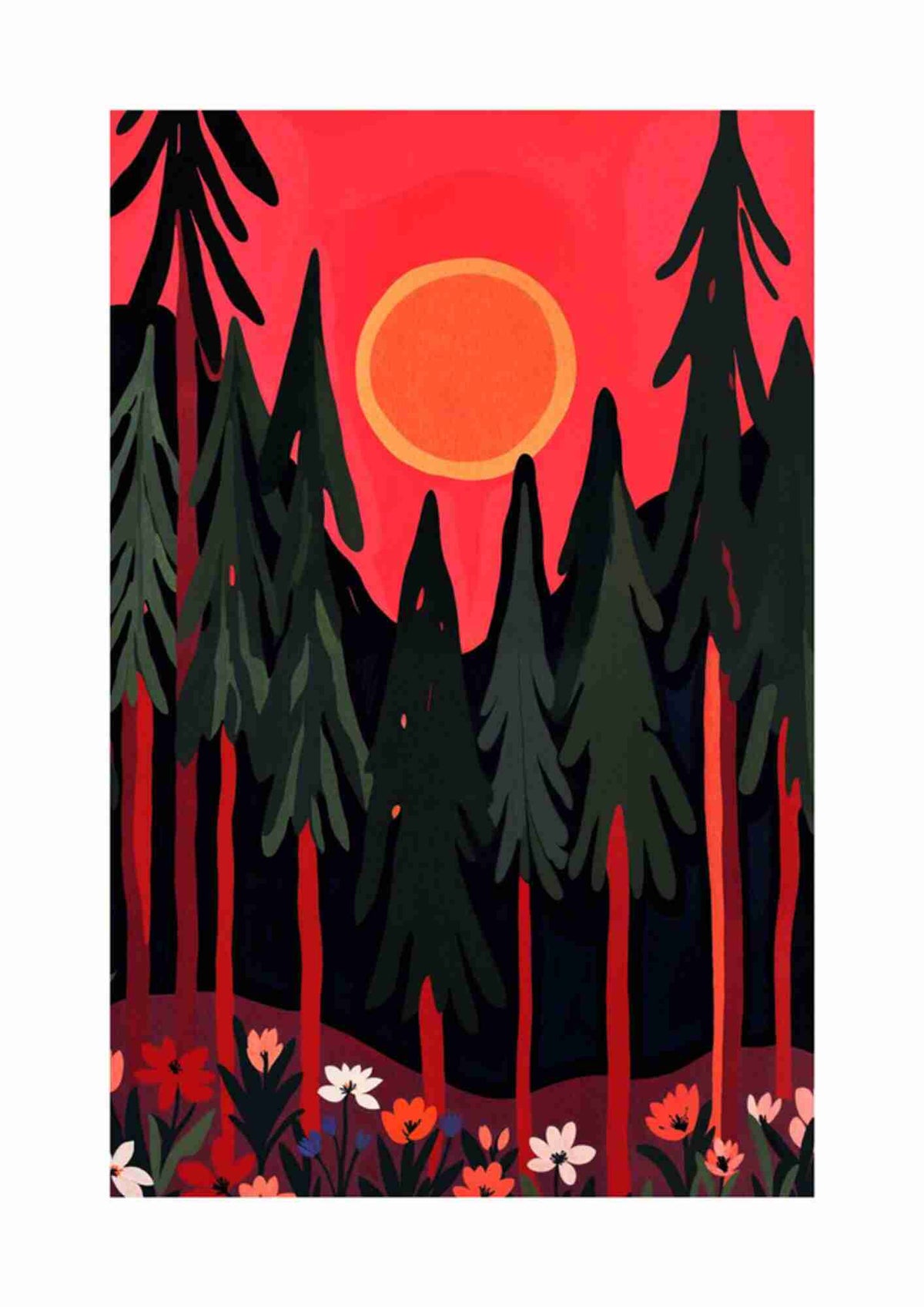 Skov med sol