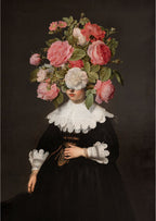 Kvindelig figur med blomster