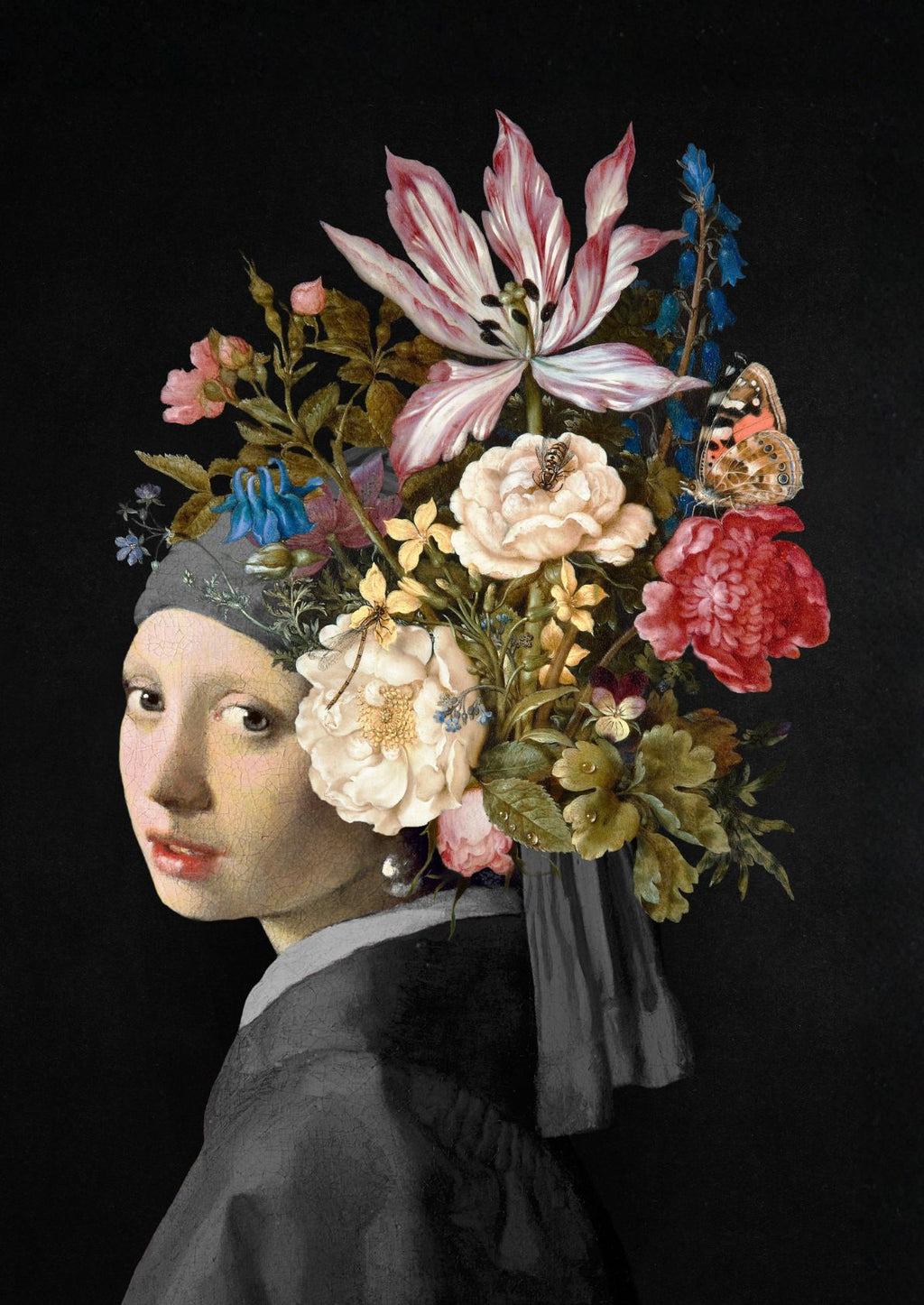 Pige med blomstermotiv