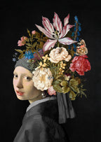 Pige med blomstermotiv