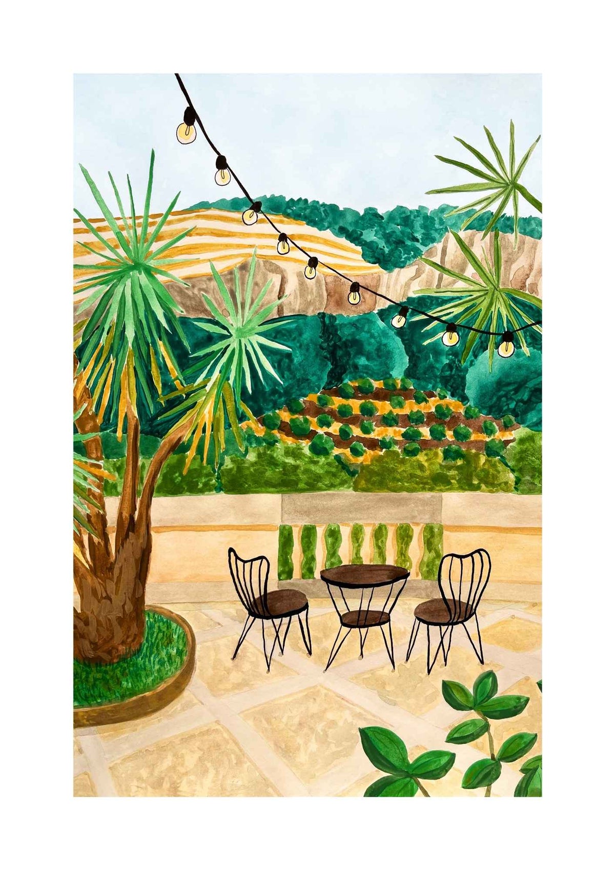 Terrasse med planter