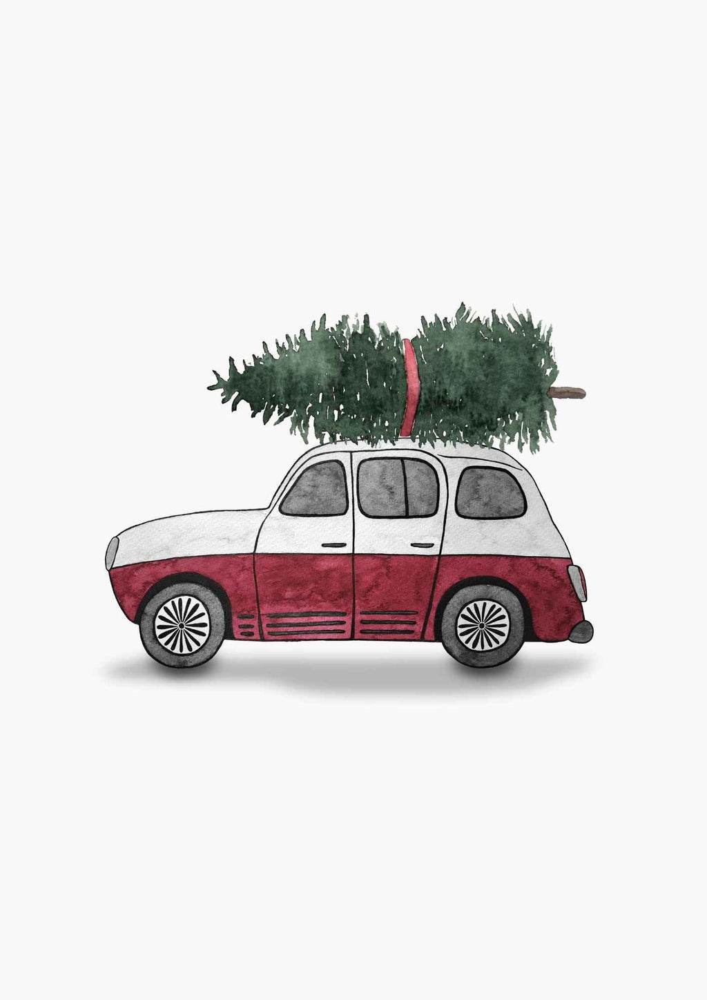 Bil med juletræ