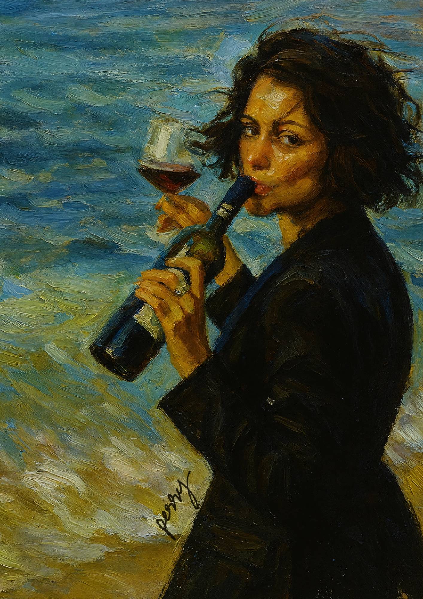 Kvinde ved havet