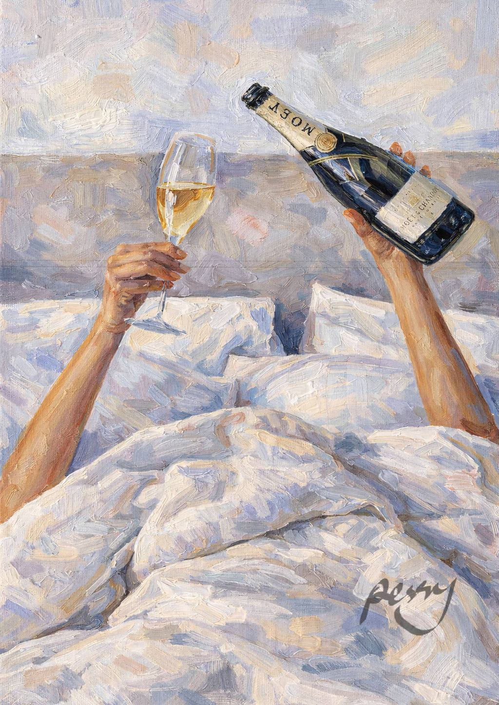 Champagne i seng