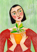 Kvinde med plante