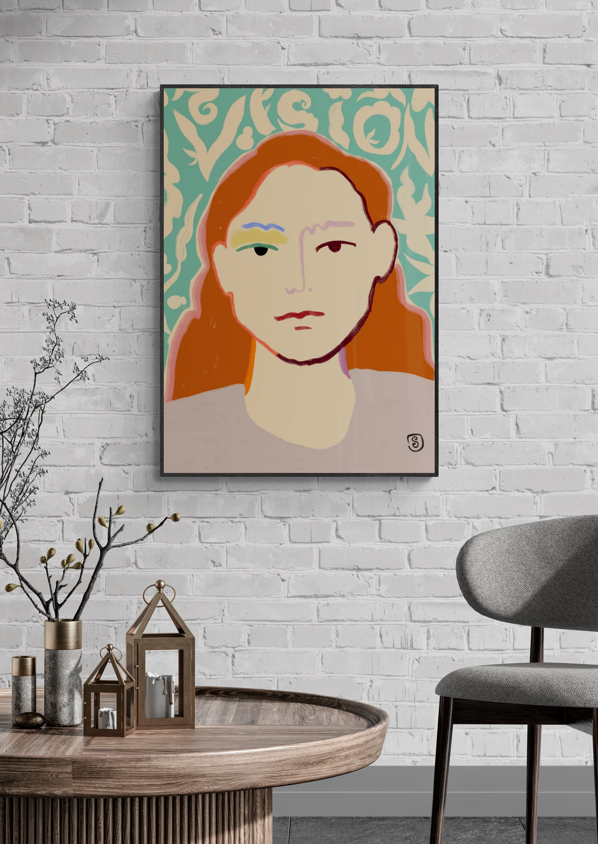 Stylized Face With Earthy Tones