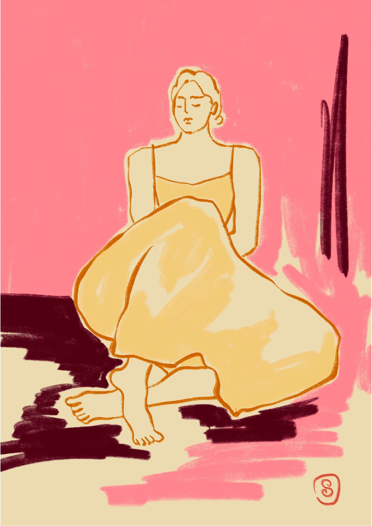 Woman In A Flowing Dress