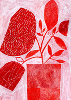 Red Floral Vase
